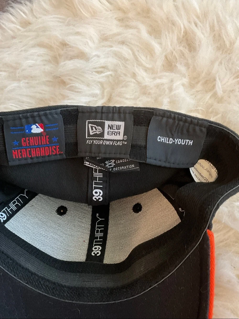 New Era Kids Black and Orange SF Logo Cap